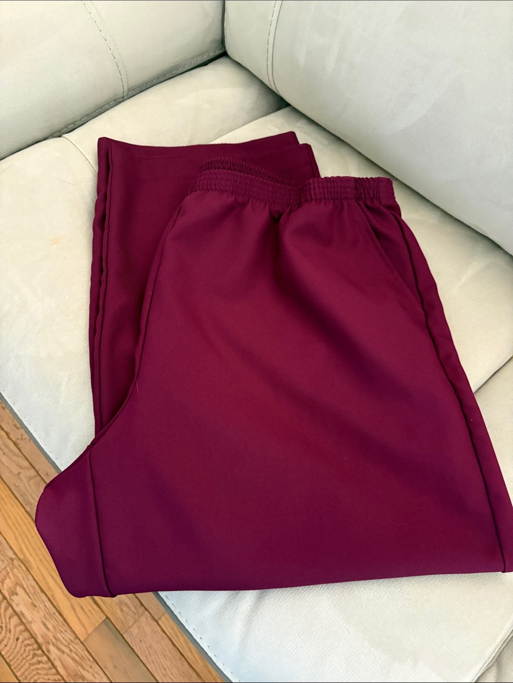 Alfred Dunner Burgundy Elastic Waist Pull-On Pants
